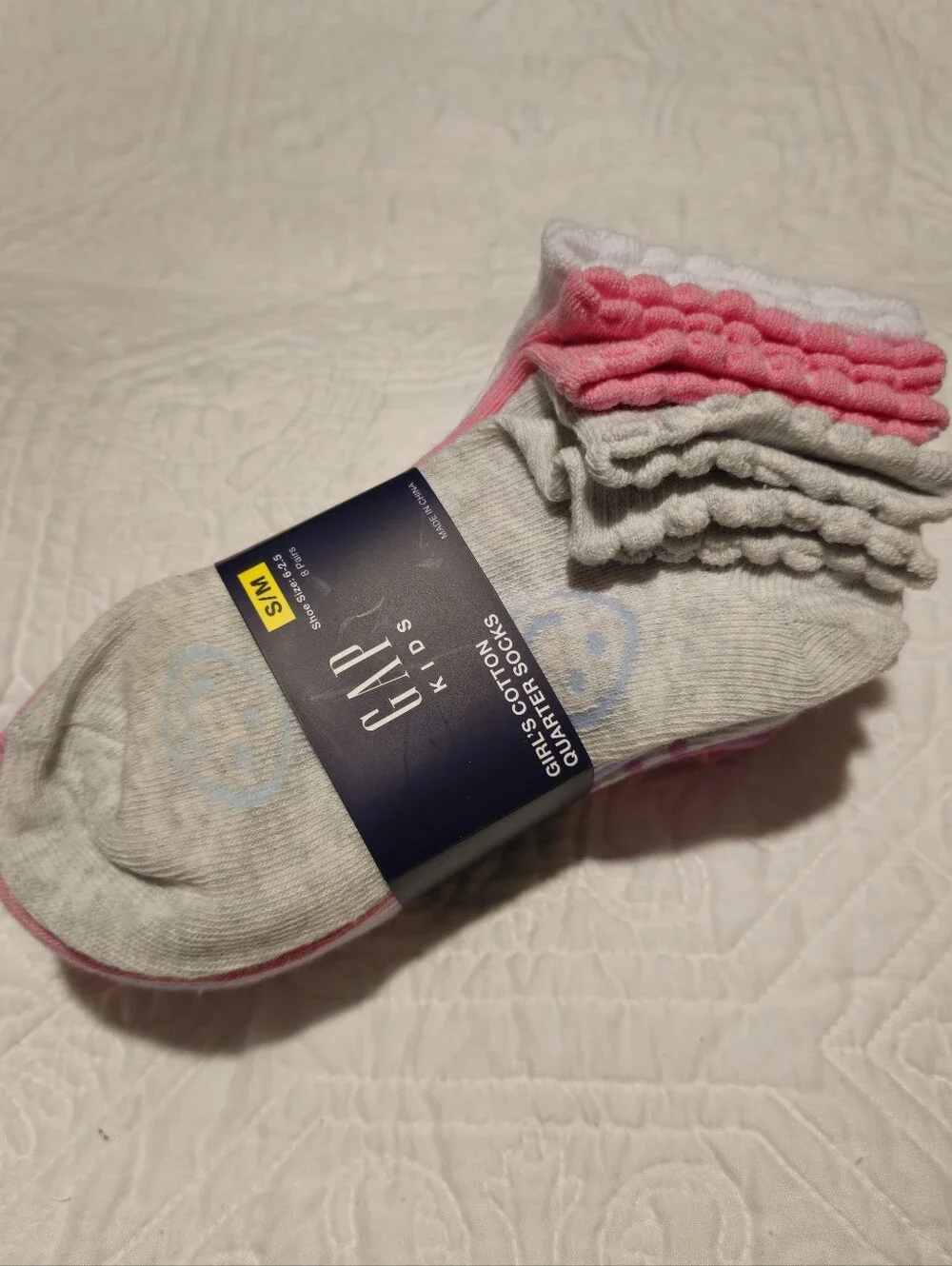 Gap Kids NWT Girl's Quarter Socks Size S/M
